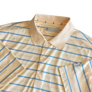 Donald Ross Golf Polo Mens XL Yellow Blue‎ Striped Country Club of Jackson